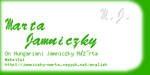 marta jamniczky business card